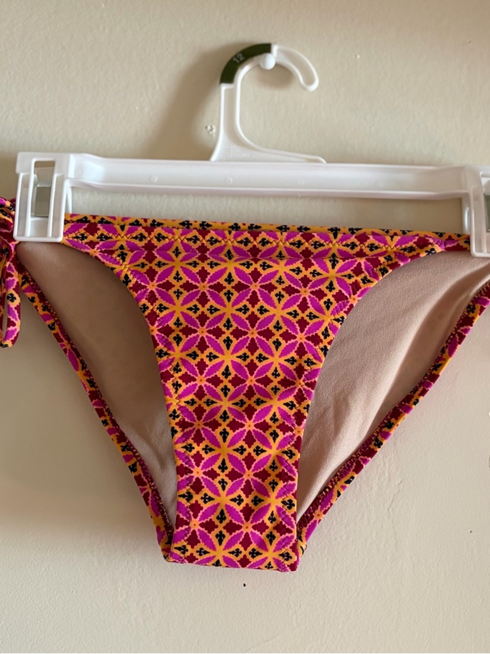 Old Navy Two-Piece Bikini Set in Plum Top and Pink/Orange Patterned Bottoms - Picture 5 of 9